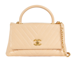 Chanel Coco Handle M, Leather, Beige, 24515651, S, AC, 3*